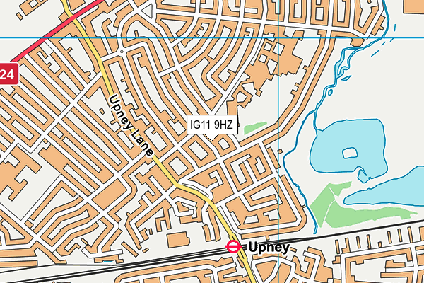 IG11 9HZ map - OS VectorMap District (Ordnance Survey)