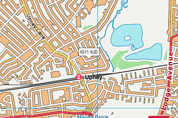 IG11 9JD map - OS VectorMap District (Ordnance Survey)