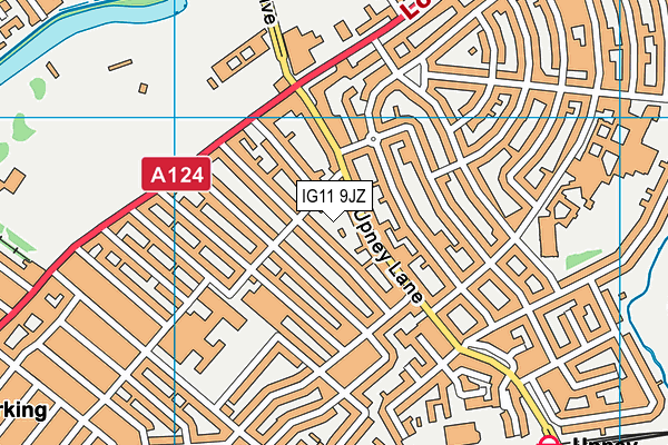 IG11 9JZ map - OS VectorMap District (Ordnance Survey)