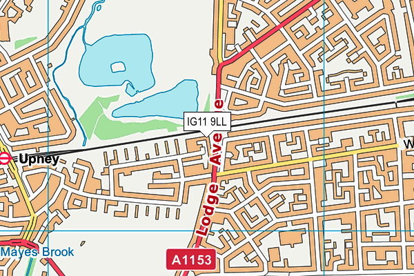 IG11 9LL map - OS VectorMap District (Ordnance Survey)