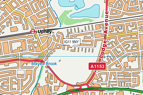 IG11 9NY map - OS VectorMap District (Ordnance Survey)