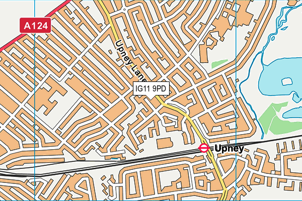 IG11 9PD map - OS VectorMap District (Ordnance Survey)