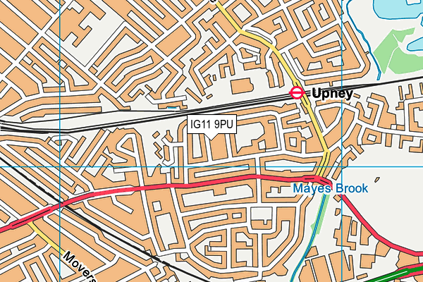 IG11 9PU map - OS VectorMap District (Ordnance Survey)