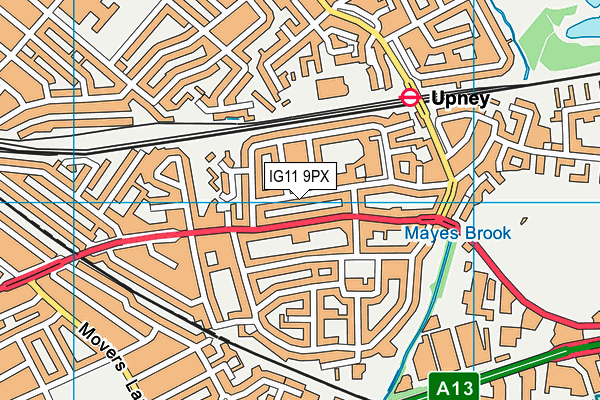 IG11 9PX map - OS VectorMap District (Ordnance Survey)