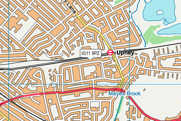 IG11 9PZ map - OS VectorMap District (Ordnance Survey)