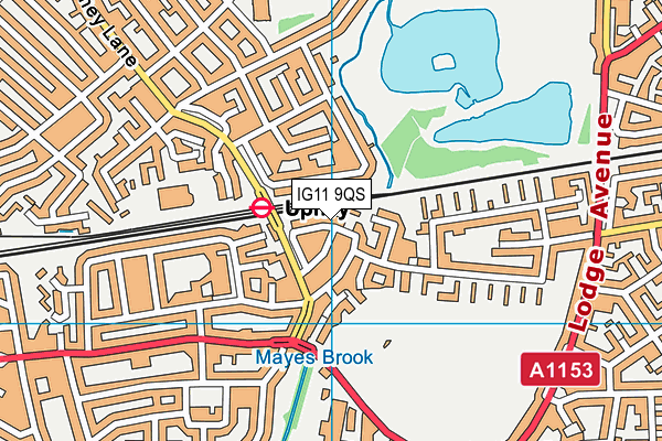 IG11 9QS map - OS VectorMap District (Ordnance Survey)