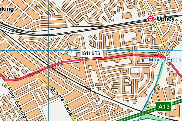 IG11 9RS map - OS VectorMap District (Ordnance Survey)