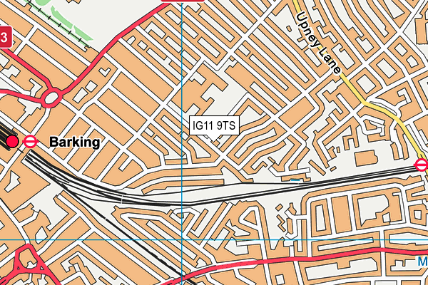 IG11 9TS map - OS VectorMap District (Ordnance Survey)