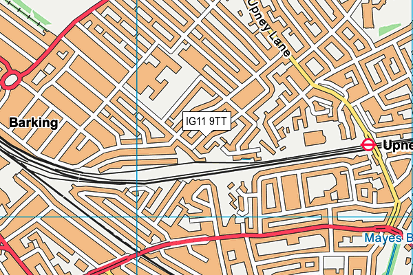 IG11 9TT map - OS VectorMap District (Ordnance Survey)