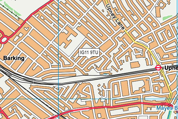 IG11 9TU map - OS VectorMap District (Ordnance Survey)