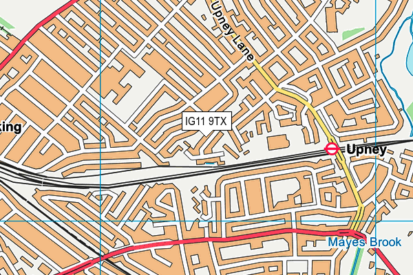 IG11 9TX map - OS VectorMap District (Ordnance Survey)