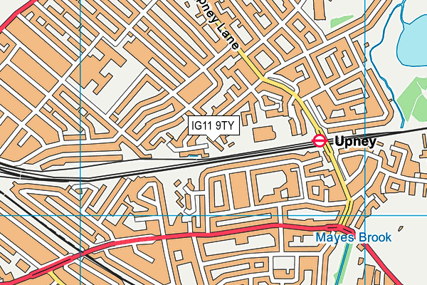 IG11 9TY map - OS VectorMap District (Ordnance Survey)