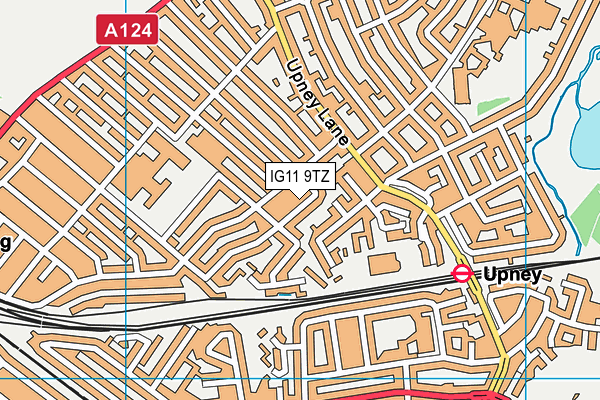 IG11 9TZ map - OS VectorMap District (Ordnance Survey)