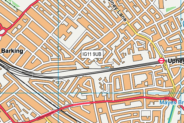 IG11 9UB map - OS VectorMap District (Ordnance Survey)