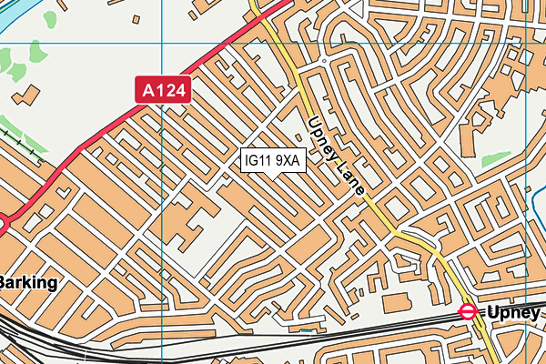IG11 9XA map - OS VectorMap District (Ordnance Survey)