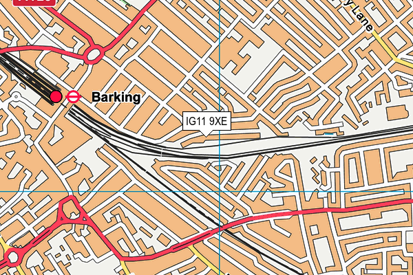 IG11 9XE map - OS VectorMap District (Ordnance Survey)