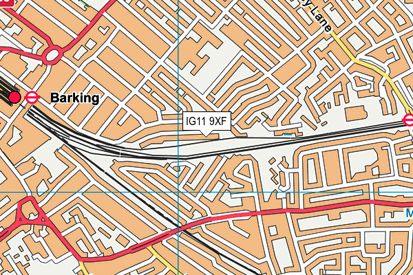 IG11 9XF map - OS VectorMap District (Ordnance Survey)