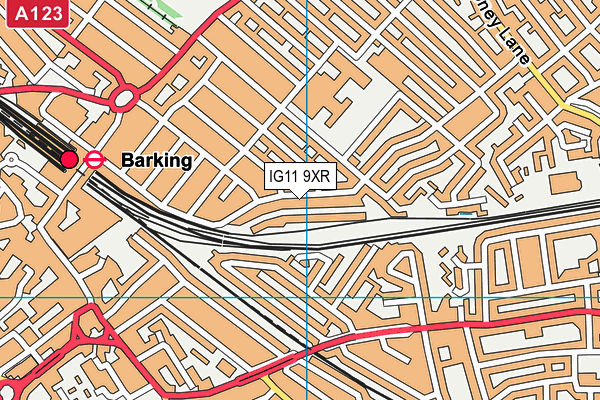 IG11 9XR map - OS VectorMap District (Ordnance Survey)