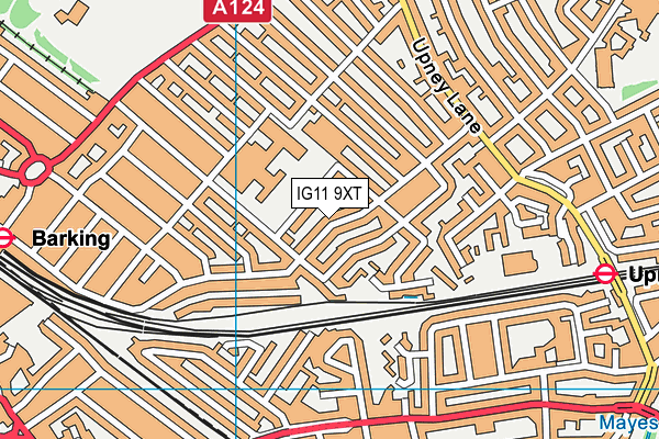 IG11 9XT map - OS VectorMap District (Ordnance Survey)