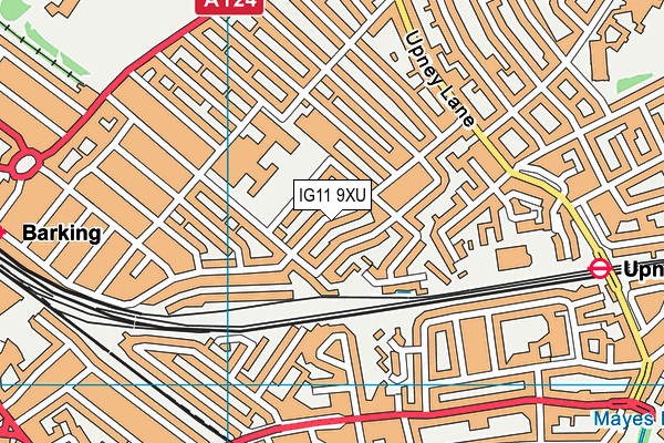 IG11 9XU map - OS VectorMap District (Ordnance Survey)