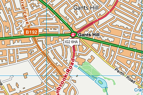 Map of MH GANTS HILL LTD at district scale