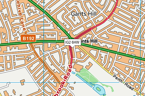IG2 6HW map - OS VectorMap District (Ordnance Survey)