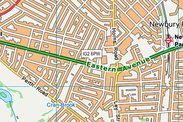 IG2 6PW map - OS VectorMap District (Ordnance Survey)