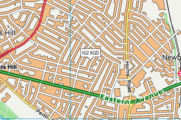 IG2 6QD map - OS VectorMap District (Ordnance Survey)