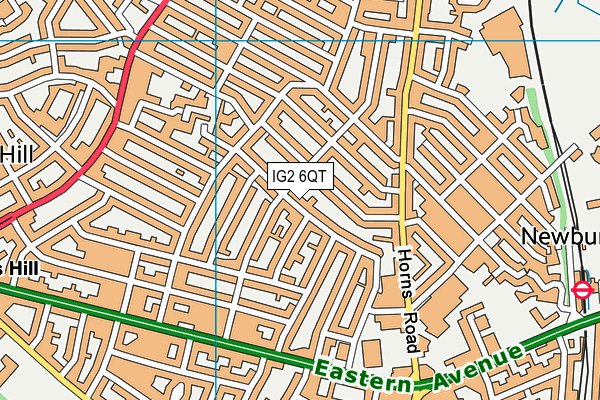 IG2 6QT map - OS VectorMap District (Ordnance Survey)