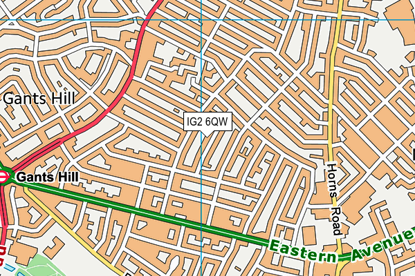 IG2 6QW map - OS VectorMap District (Ordnance Survey)