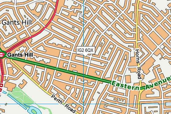 IG2 6QX map - OS VectorMap District (Ordnance Survey)