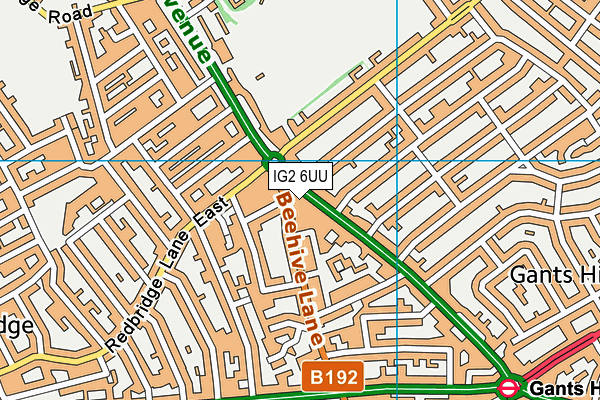IG2 6UU map - OS VectorMap District (Ordnance Survey)