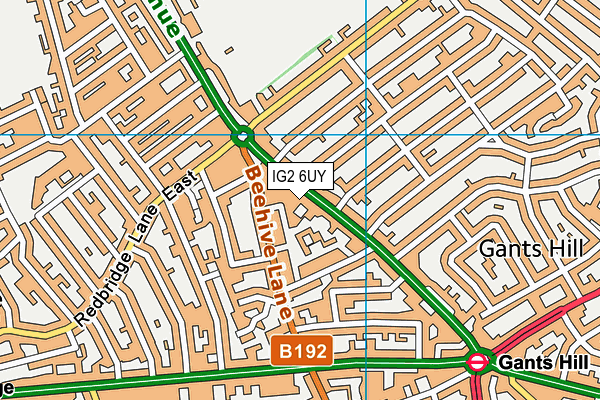 IG2 6UY map - OS VectorMap District (Ordnance Survey)