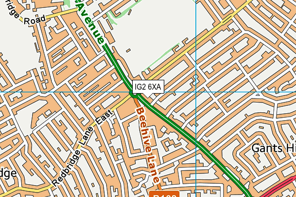 IG2 6XA map - OS VectorMap District (Ordnance Survey)