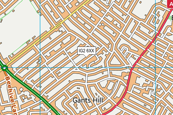 IG2 6XX map - OS VectorMap District (Ordnance Survey)