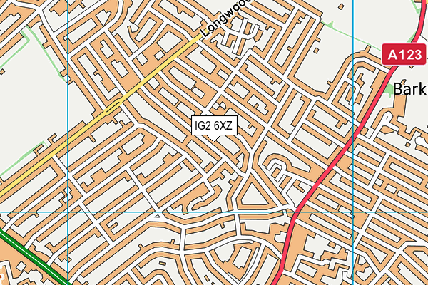 IG2 6XZ map - OS VectorMap District (Ordnance Survey)