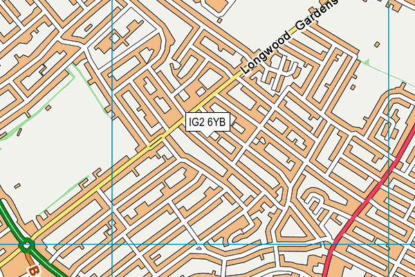 IG2 6YB map - OS VectorMap District (Ordnance Survey)