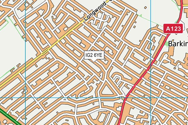 IG2 6YE map - OS VectorMap District (Ordnance Survey)
