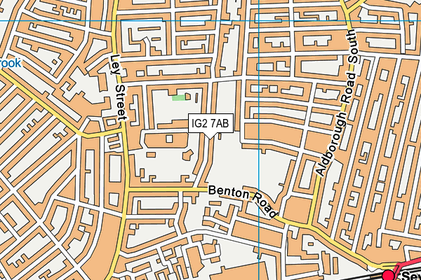 IG2 7AB map - OS VectorMap District (Ordnance Survey)