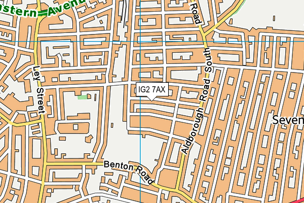 IG2 7AX map - OS VectorMap District (Ordnance Survey)