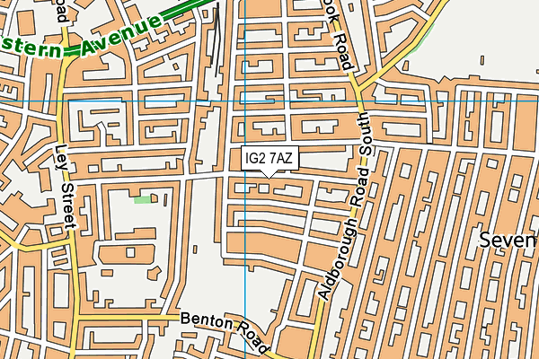 IG2 7AZ map - OS VectorMap District (Ordnance Survey)