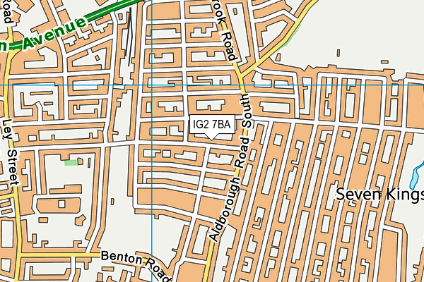 IG2 7BA map - OS VectorMap District (Ordnance Survey)