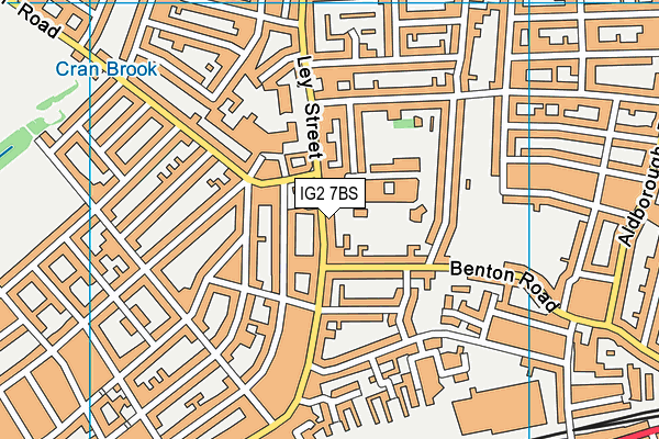 IG2 7BS map - OS VectorMap District (Ordnance Survey)
