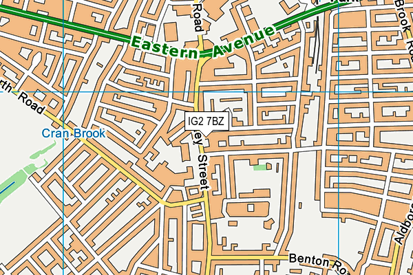 IG2 7BZ map - OS VectorMap District (Ordnance Survey)