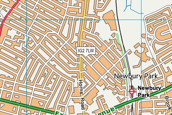 IG2 7LW map - OS VectorMap District (Ordnance Survey)