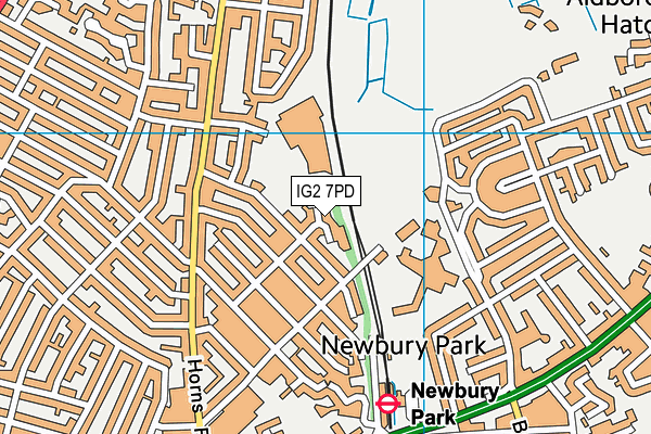 IG2 7PD map - OS VectorMap District (Ordnance Survey)