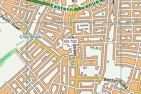 IG2 7QZ map - OS VectorMap District (Ordnance Survey)