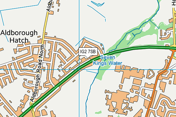 IG2 7SB map - OS VectorMap District (Ordnance Survey)
