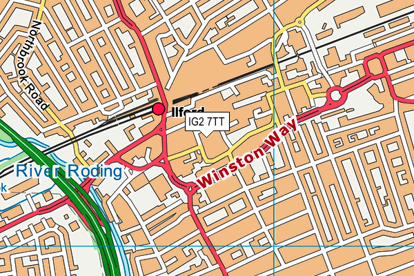IG2 7TT map - OS VectorMap District (Ordnance Survey)