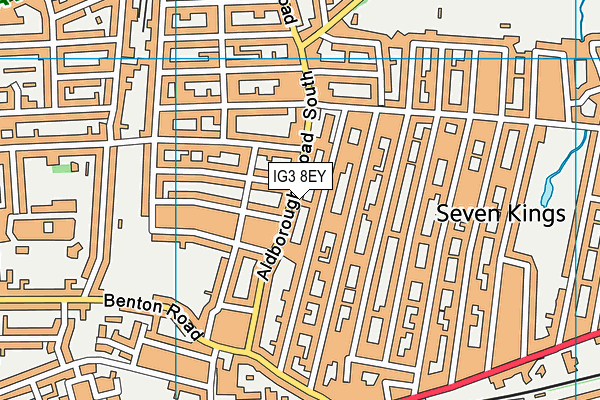 IG3 8EY map - OS VectorMap District (Ordnance Survey)